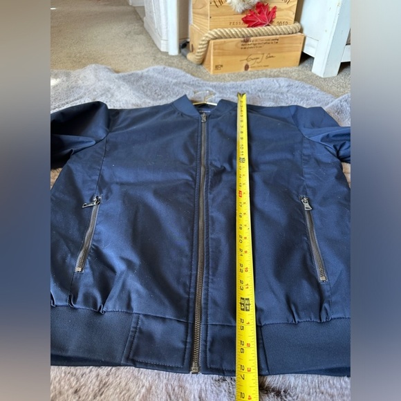 Peter England Blue Zipper pockets Blue lined Bomber size Medium - Picture 9 of 11